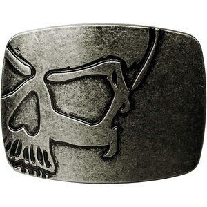 🆕Men's Silver Belt Buckles Of Ghost Skeleton Pirate Skull Design Cowboy Style